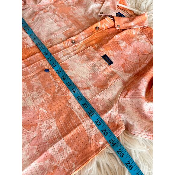 XCaster Outdoor Men's Fish Waves Bealls Button-Down Shirt Orange Size XXL - Picture 8 of 10